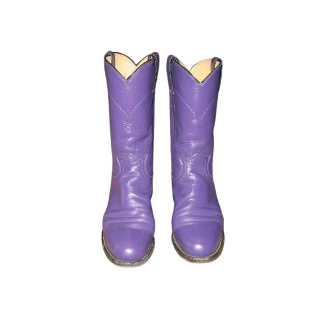 Womens Girls Justin Purple Cowboy Boots In Original Box L3732 Size 4C Nice Boots
